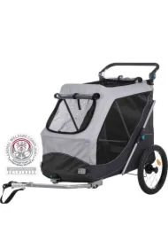 Przyczepa rowerowa, szybkozkładana, L: 74 x 95 x 103/143 cm, szara