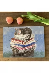 Podkładka pod talerz MT34 Kot na koszu z praniem