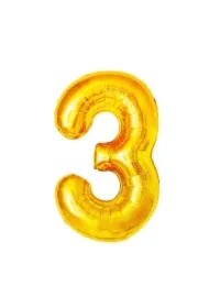 Balon foliowy cyfra 3 BCF-955-3 złoty