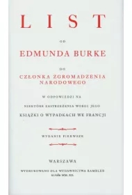 List od Edmunda Burke do członka Zgromadzenia Narodowego w odpowiedzi na niektóre zastrzeżenia wobec jego książki