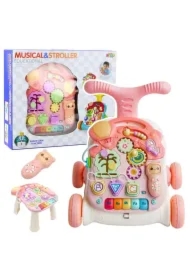 Chodzik edukacyjny 5w1 różowy