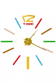 Zegar ścienny naklejany DIY regulowany 100x120 cm złote wskazówki kolorowy