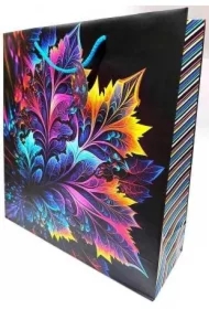 Torebka ozdobna matowa 35x37x12cm liście GB23161