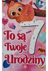 Karnet Urodziny 7 dziewczynka