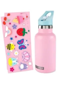 Butelka termiczna z naklejkami 380ml różowa