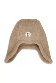 Czapeczka z polaru zimowa beżowa Teddy Fleece Beige 3-6 mies.