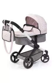 Wózek dla lalek szaro-różowy XEO