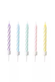 Świeczki urodzinowe Pastel Rainbow 10 szt.