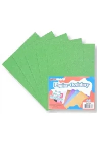 Papier ozdobny A4 brokatowy 140g zielony 5ark