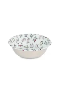 Miska, dla kota, ze stali nierdzewnej, emaliowana, wzór CAT HEAD