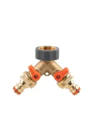 Rozdzielacz 2-drożny gw 3/4"x gz 3/4" mosiądz z zaworami brass soft
