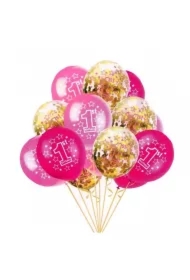 Balony 1st Birthday różowe