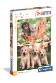 Puzzle 2x60 el. SuperColor. Brothers In Fur