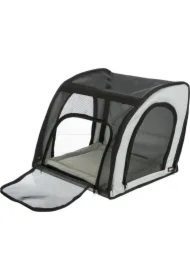 Fotel samochodowy dla psa, szary/czarny, 44 x 37 x 40 cm