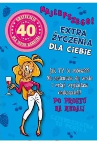 Karnet Party naklejany B6 + koperta Urodziny 40