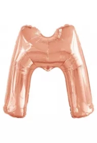 Balon foliowy litera M różowe złoto