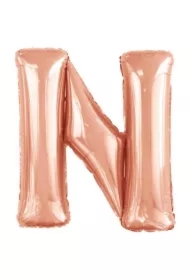 Balon foliowy litera N różowe złoto