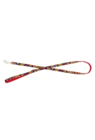 Smycz dla psa, czerwona, wzór picasso, taśma polipropylenowa, 20mm/120cm
