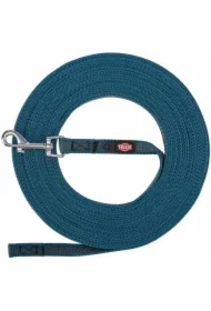 Smycz treningowa, dla psa, taśma, gumowana, petrol, S&ndash;M: 15 m/15 mm