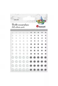 Perełki samoprzylepne okrągłe 120 szt białe srebrne