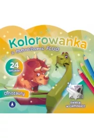 Kolorowanka z tatuażami fluo Dinozaury