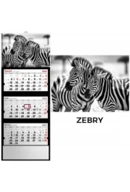 Kalendarz 2026 trójdzielny zebry