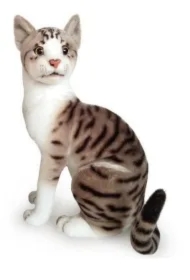 Kot siedzący białoszary 30cm