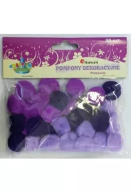 Pompony akrylowe fioletowe