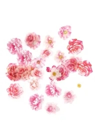 Naklejki PET kwiaty romantic pink 30 szt
