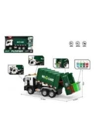 Auto śmieciarka zielona 1:10 światło dźwięk