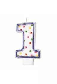 Świeczka cyferka 1 kropki 7,6cm