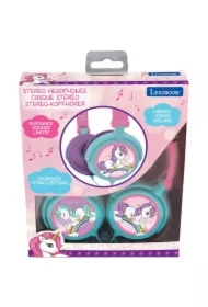 Składane słuchawki stereo przewodowe Jednorożec z zabezpieczeniem głośności dla dzieci Lexibook HP017UNI