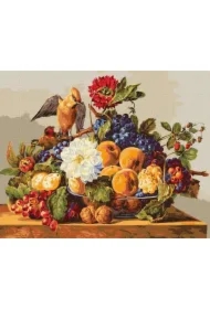 Malowanie po numerach z ramą - Jemiołuszka obiad