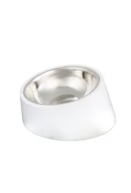 Miska, dla psa/kota, stal nierdzewna, biały stojak, antypoślizgowa