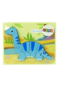 Drewniane puzzle Dinozaur Brachiosaur niebieski