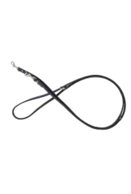 Smycz regulowana skórzana dla psa, granatowy/czarny, XS-S, 12mm/200cm