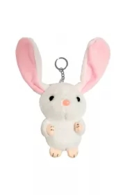 Brelok pluszowy biały królik
