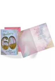 Karnet B6 konfetti KNF-040 Urodziny 60 damskie