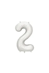 Balon foliowy cyfra 2 86cm srebrny