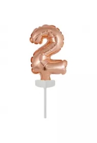 Balon foliowy mini cyfra 2 różowe złoto