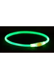 Obręcz z podświetleniem, USB, S&ndash;M: 40 cm/ 8 mm, zielona