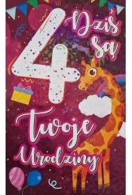 Karnet Urodziny 4 dziewczynka