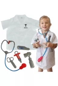 Kostium strój karnawałowy przebranie lekarz strój doktora kitel lekarski zestaw 3-8 lat