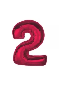 Balon foliowy cyfra 2 czerwona Smart