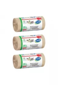 Worki na śmieci z uszami - zapach vanilla latte 35L Zestaw