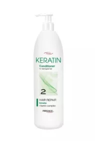 Odżywka z keratyną do pielęgnacji włosów zniszczonych, suchych i matowych