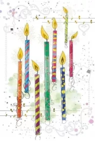 Karnet 12x18cm + koperta Świeczki