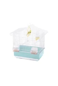 Ava, klatka, dla ptaków, biała/turkusowa, 42 x 26 x 42 cm