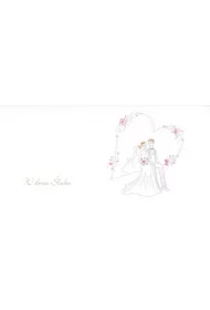 Karnet Ślub DL S19 - Para Młoda serce