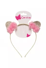 Opaska z uszkami i kwiatkami